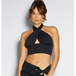 Wrap Halter Corset Black